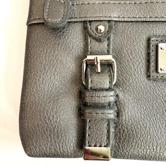 NICOLE MILLER NWT Gunmetal Grey Faux Leather Wristlet Wallet Combo NEW WITH TAGS - Picture 12 of 15